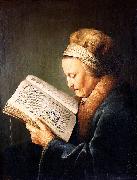 Portrait of an old woman reading, Gerard Dou